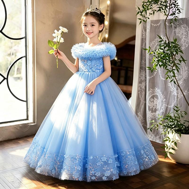 Girls Princess Dress Kids Formal Party Gown Wedding Birthday Performance
