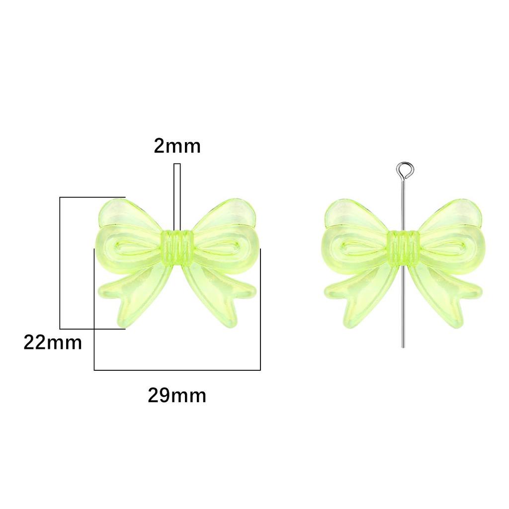 4Pcs Plastic Acrylic Shiny Color Butterfly Bowknot Bows Beads Charm for Necklace Bracelet Earring Hair Ornaments Making DIY Jewelry Accessories