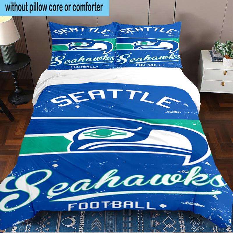 Seahawks Team Spirit 3PCS Bedding Set 2D Printing (Includes 1 Duvet Cover + 2 Pillowcases Coreless), Bedroom decor,Fan gift