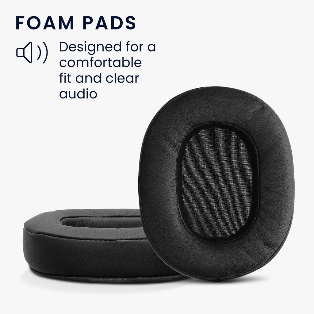 Чехол для наушников kwmobile 2x, совместимый со сменными амбушюрами Sony, искусственная кожа, черный WH-L600 -