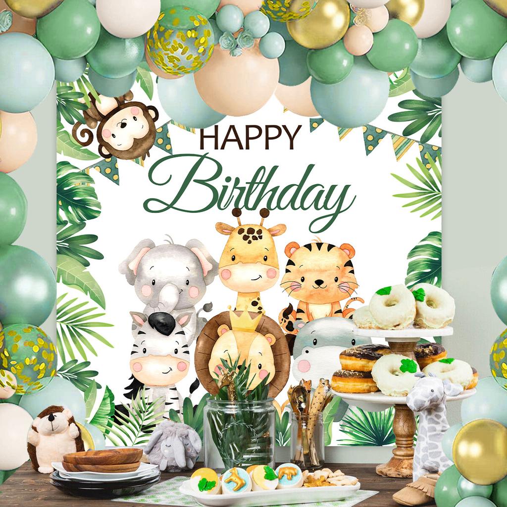 Jungle Animal Balloon Background Set Jungle Safari Birthday Party Decoration Kids Boy Birthday Party Supplies Baby Shower Decor
