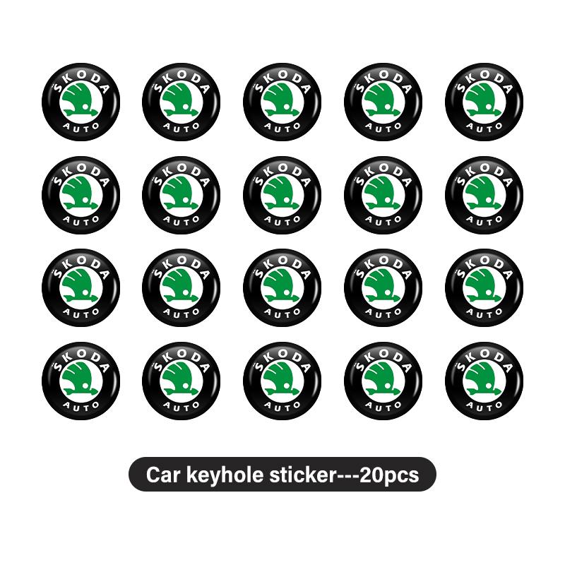 VAN4 For Skoda Car Door Keyhole Sticker Lock Protector Lock Core Decal Accessories octavia a5 a4 mk1 2 fabia superb rapid mk3 yeti