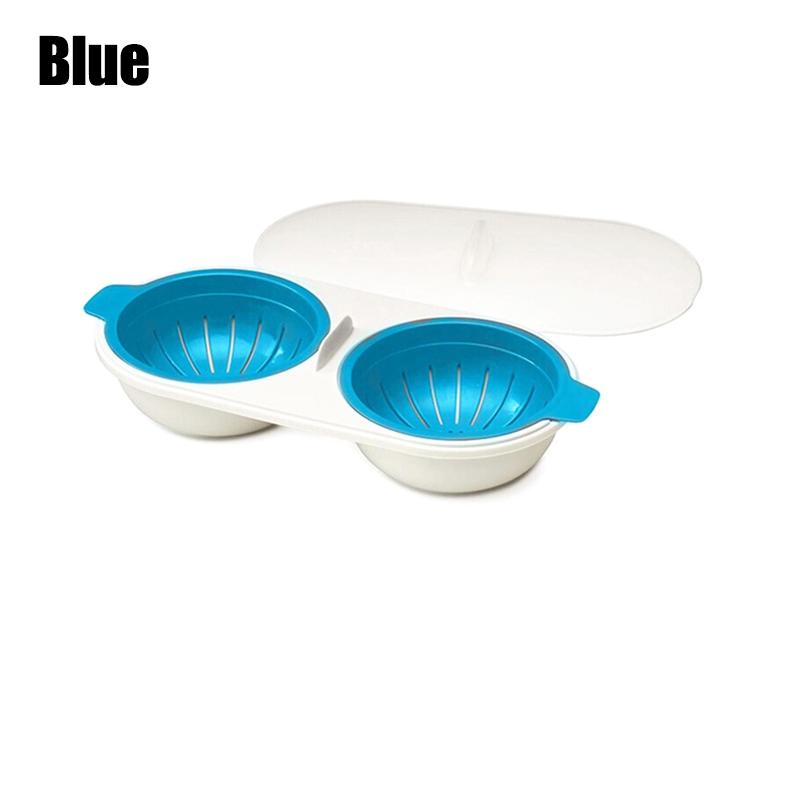 1Pcs Mini Double Egg Cooker Creative Tableware Microwave Oven Egg Steamer Double Layer Steam Egg Bowl with Lid Kitchen Gadgets