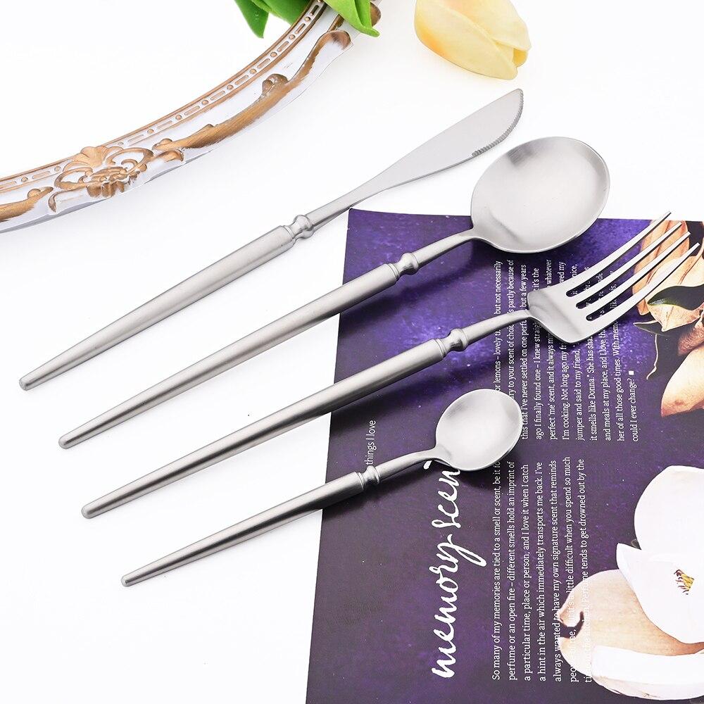 4 шт., набор столовых приборов из нержавеющей стали 304, роскошный набор столовых приборов, золотая вилка, ложки, острый нож, сверхмощный набор столовых приборов для западного ужина