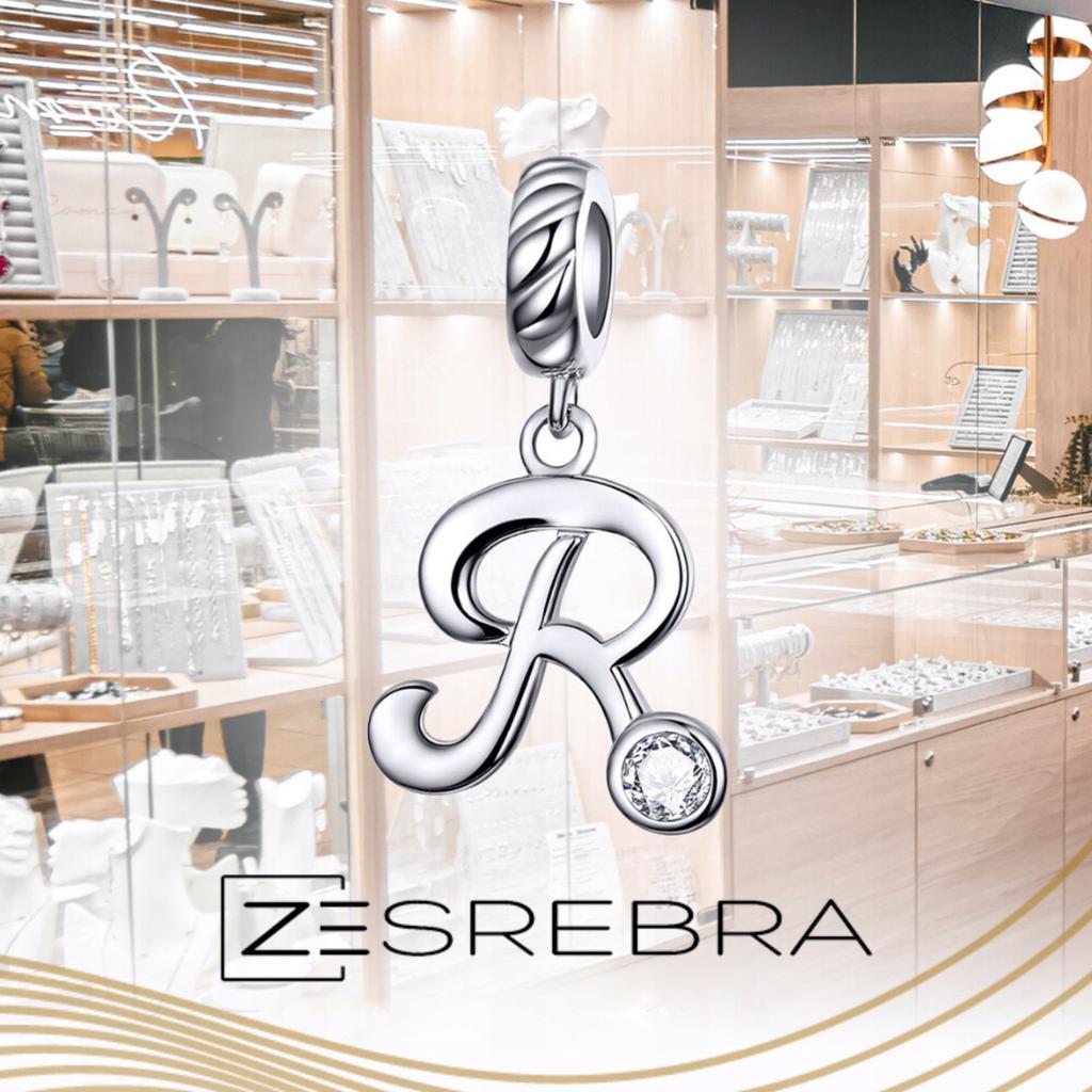 Charms Letter R Pendant Pr 925 Hanging Pendant Zircons Letter