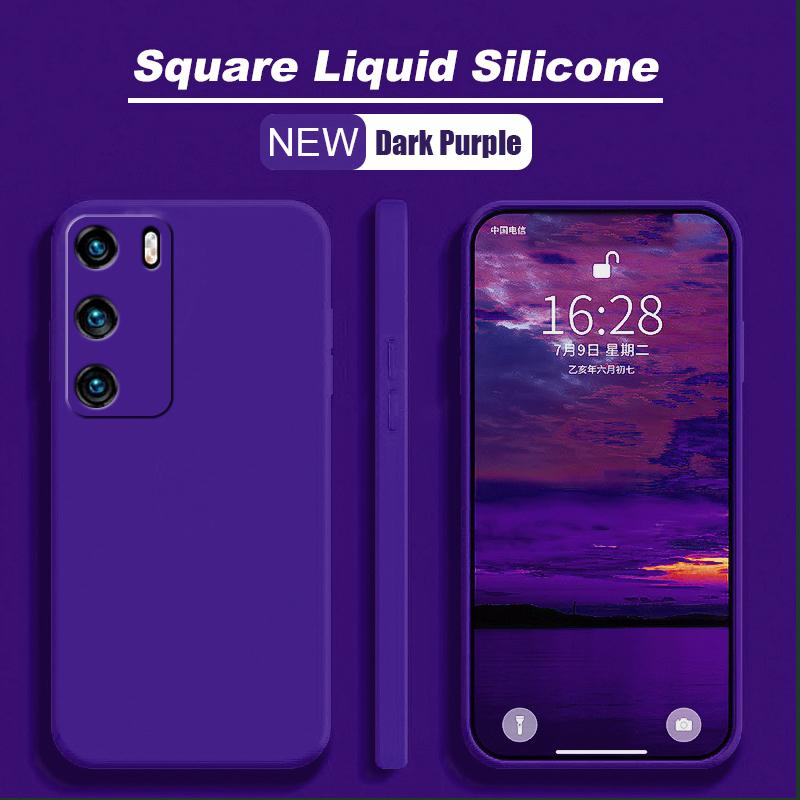 Luxury Liquid Silicone Soft Cover for Huawei P40 LITE P30 PRO P20 MATE 20 LITE 30 NOVA 3 3I 5T 9 SE 8 8I Y70 PLUS Y90 Square Full Protection Cover