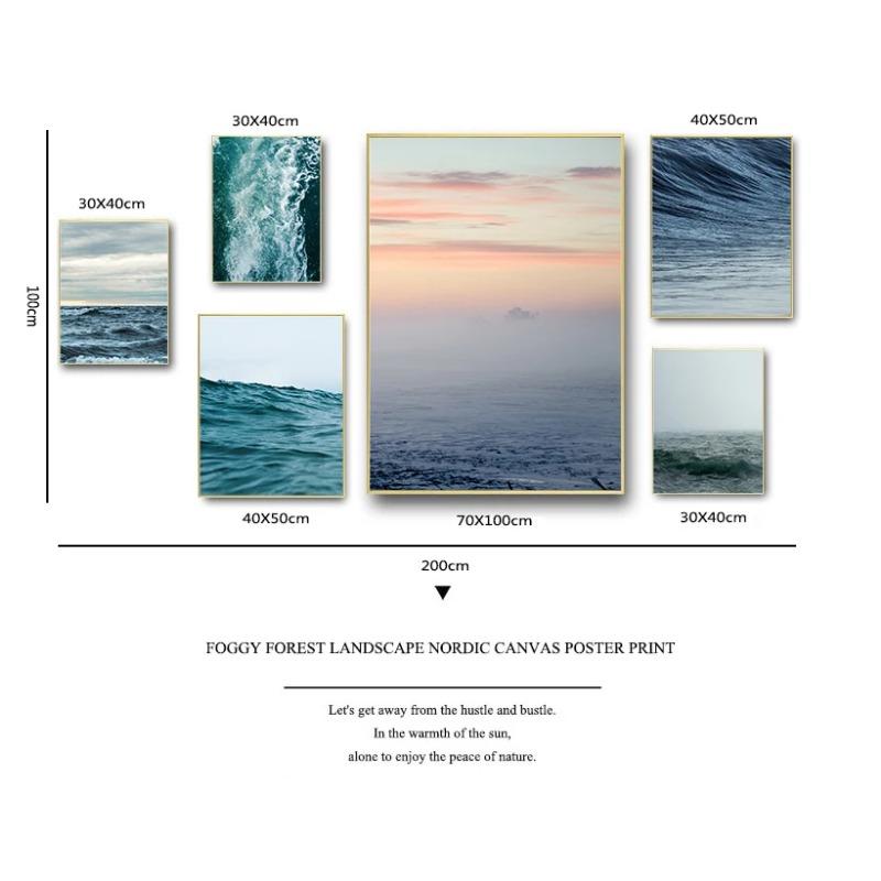 Море Океан Волна Пейзаж Настенное Искусство Холст Картина Скандинавские Постеры И Принты Настенные Картины Для Гостиной Спальни Дома