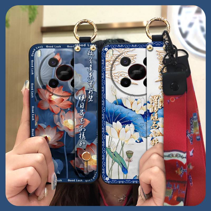 Fashion Elderly lady Phone Case For ZTE Blade V70 Max/Nubia V70 Max Phone Holder Lanyard Back Cover Soft case For Mom