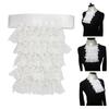 Victorians Colonial 4 Layered Ruffle Lace Jabot False Collar Necktie Steampunk Medieval Costume Shirt Front Neck Collar
