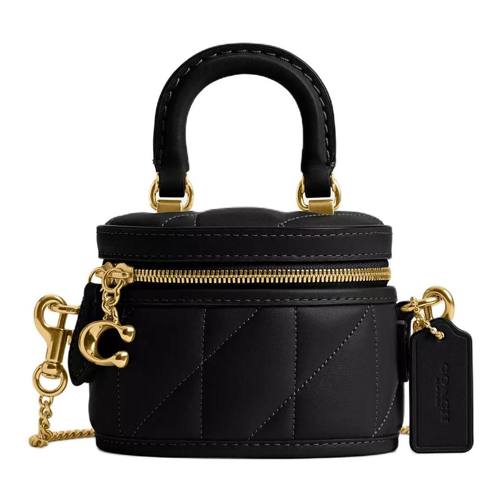 Coach Сумка Trail 12 с верхней ручкой, на молнии, из кожи наппа, мини, на плечо, через плечо, женская, черная CU144-B4BK