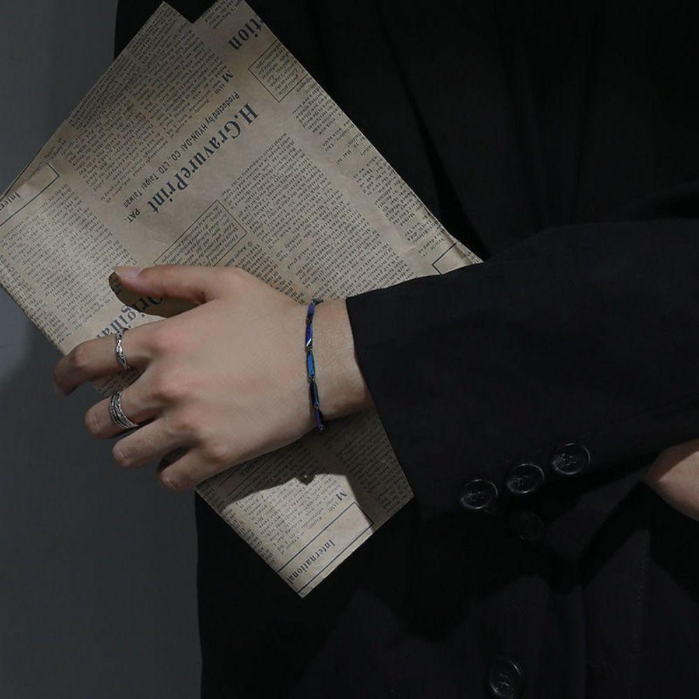 Хип-хоп Простая Личность Изысканный Мужской Браслет Ромбовидная Цепь Корейские Украшения Геометрический Браслет