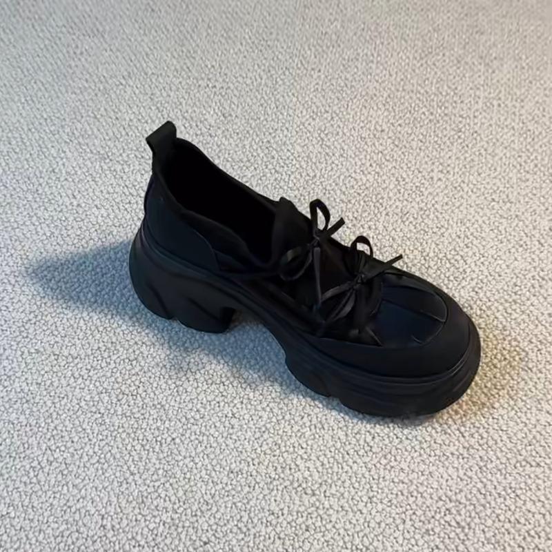 Женская повседневная спортивная обувь на толстой подошве, с круглым носком и толстым каблуком