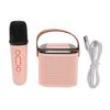 Karaoke Machine Stereo RGB Light Portable Bluetooth Speaker with 1 Microphone for Home Party Pink