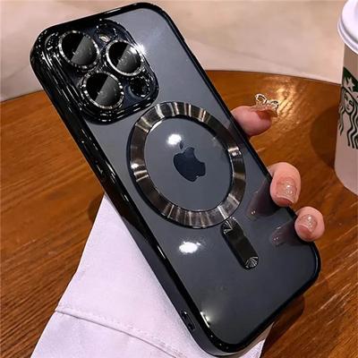 Роскошный защитный чехол для iPhone 11 12 13 14 15 16 Pro Max Plus Mini Magsafe Magnetic Wireless Charger Cover