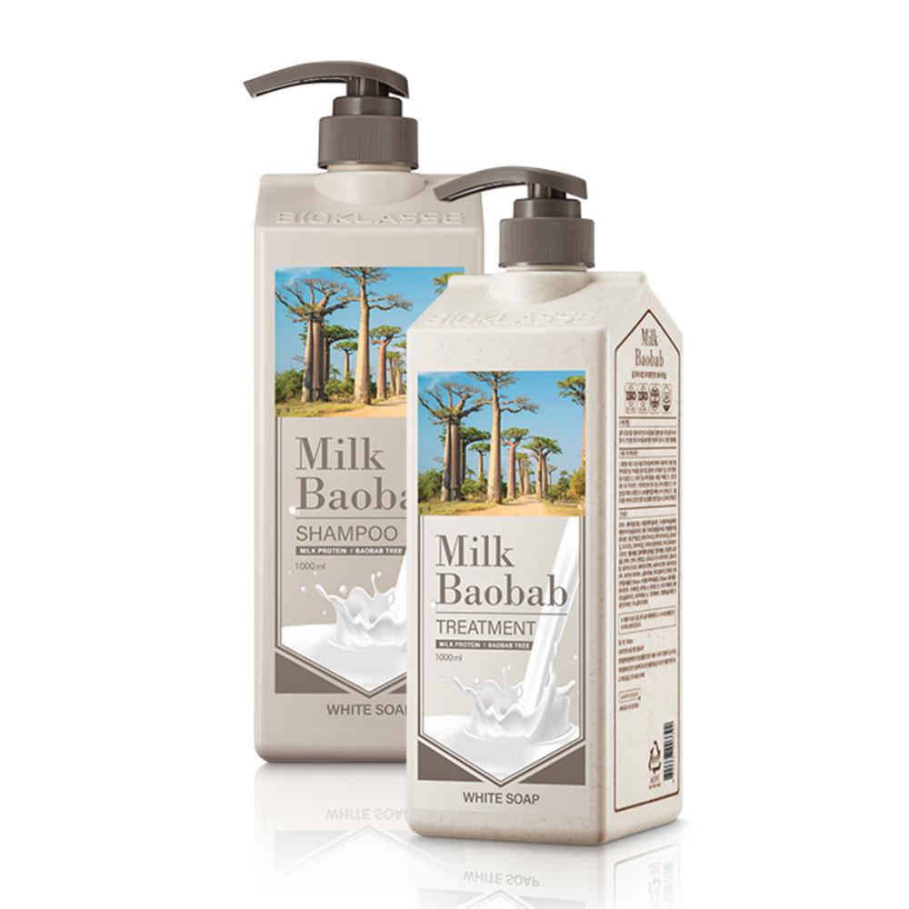 Milk Baobab Подарочный набор для волос из 2 предметов, аромат белого мыла, 3 комплекта