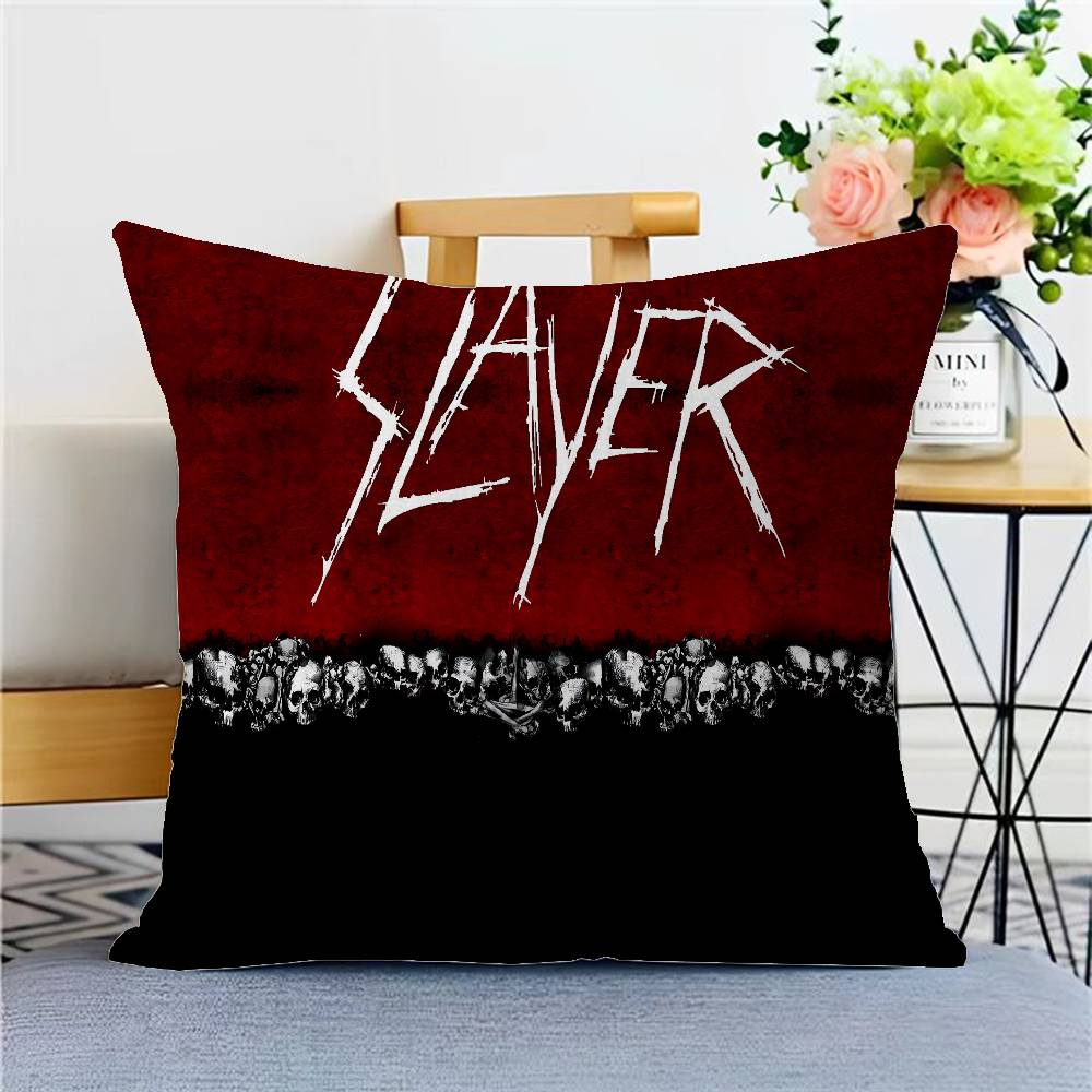 Подушка с изображением группы S-Slayer K-Kerry King 45*45см Наволочка Декоративная Наволочка для Домашней Подушки на Диван