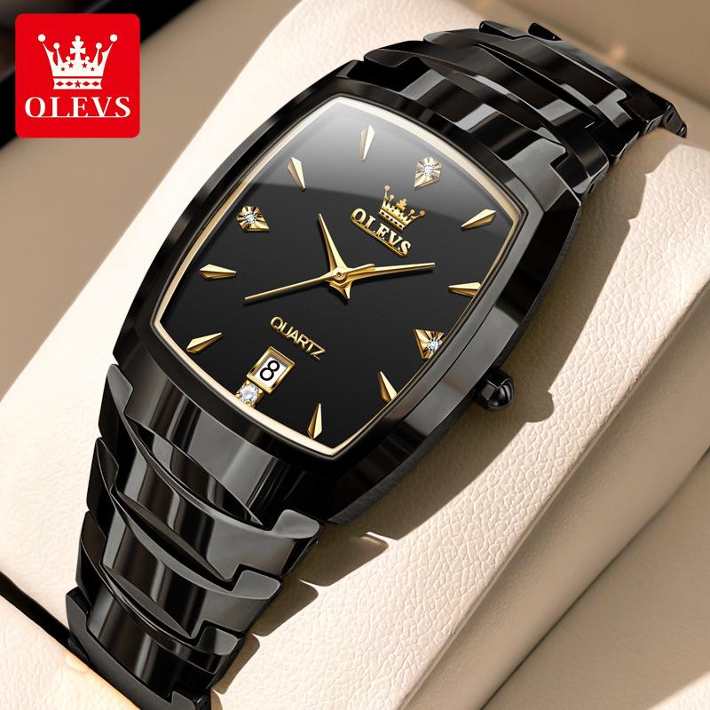 OLEVS Брендовые керамические кварцевые часы, новые водонепроницаемые мужские часы для деловых пар, мужские часы