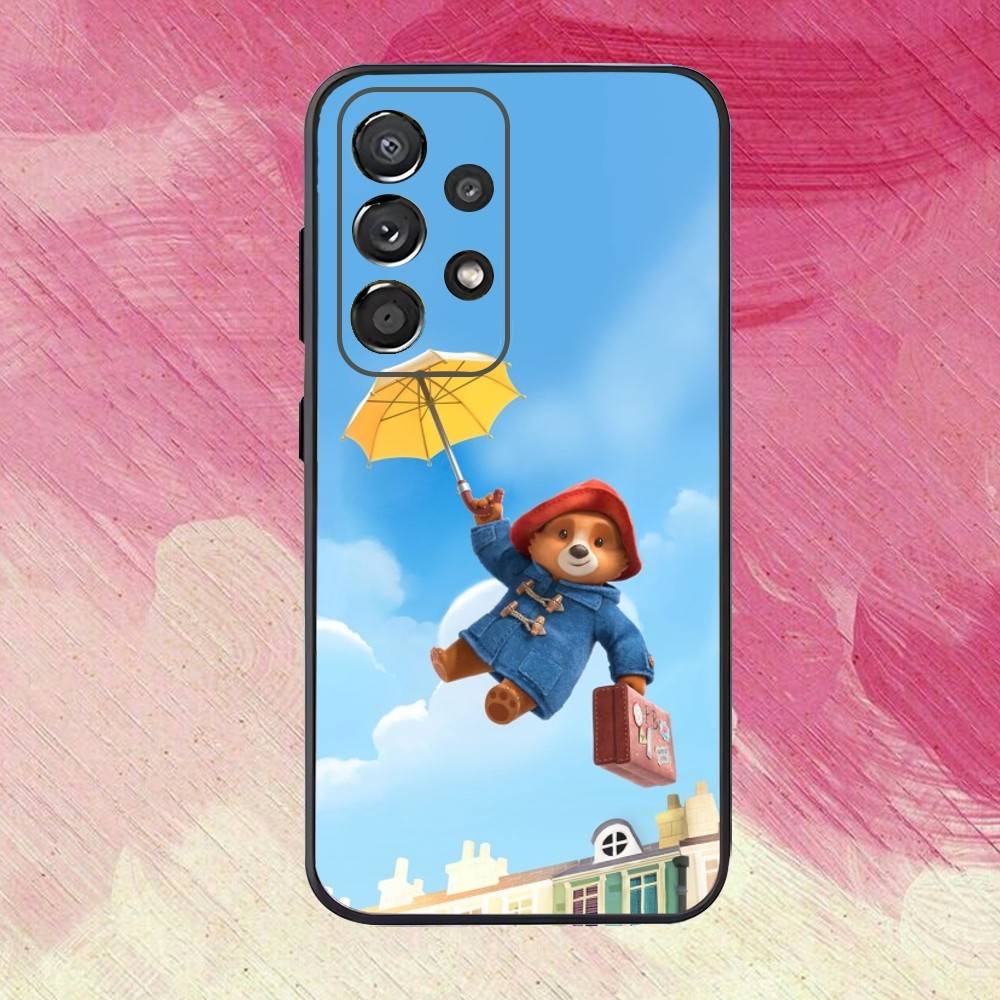 Милый Чехол для Телефона с P-Paddington B-Bear Для Samsung S25,S24,S21,S22,S23,S30,Ultra,S20,Plus,Fe,Lite,Note,10,9,5G Черный Чехол