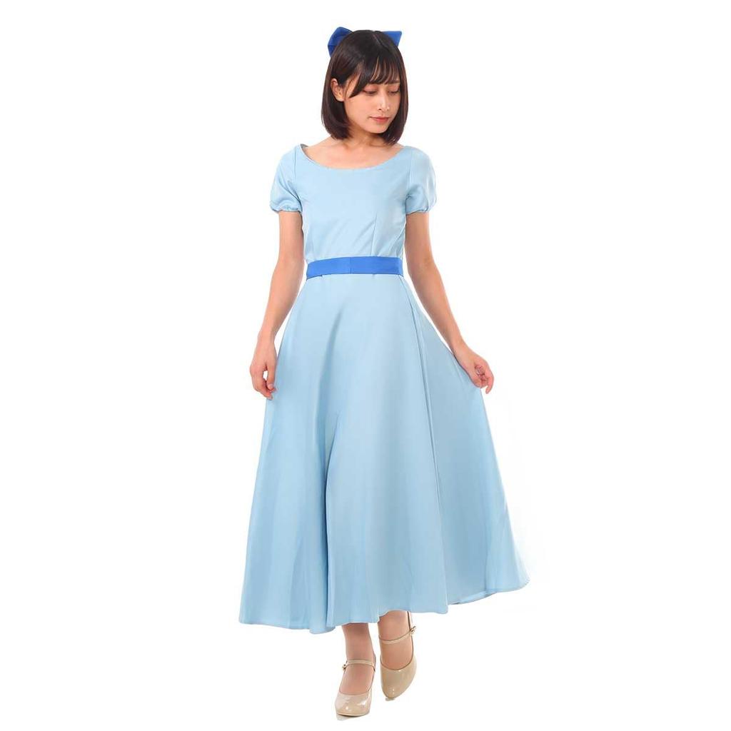 [monoii] Wendy Cosplay Costume for Women Peter Pan Costume Dress Women Halloween Costume Light Blue S M L XL D474