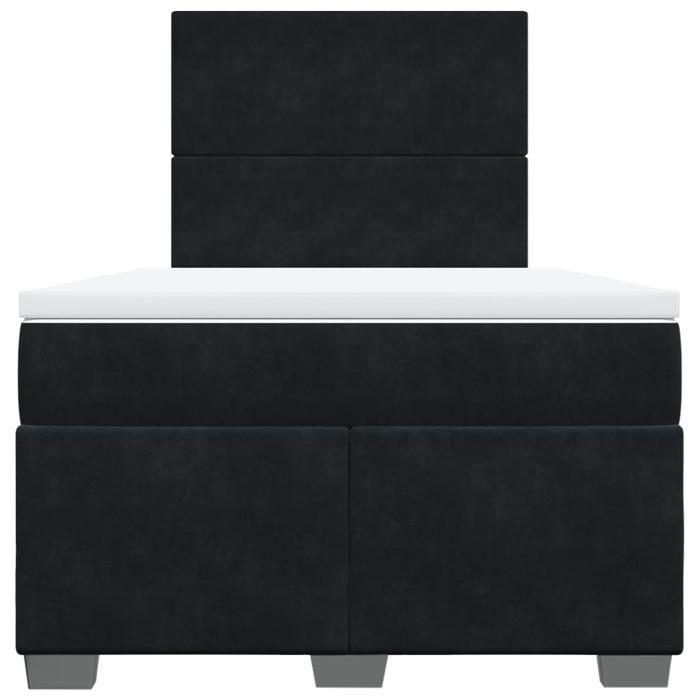 Maison Exclusive - Sommier à lattes de lit avec matelas Noir 120x200 cm Velours