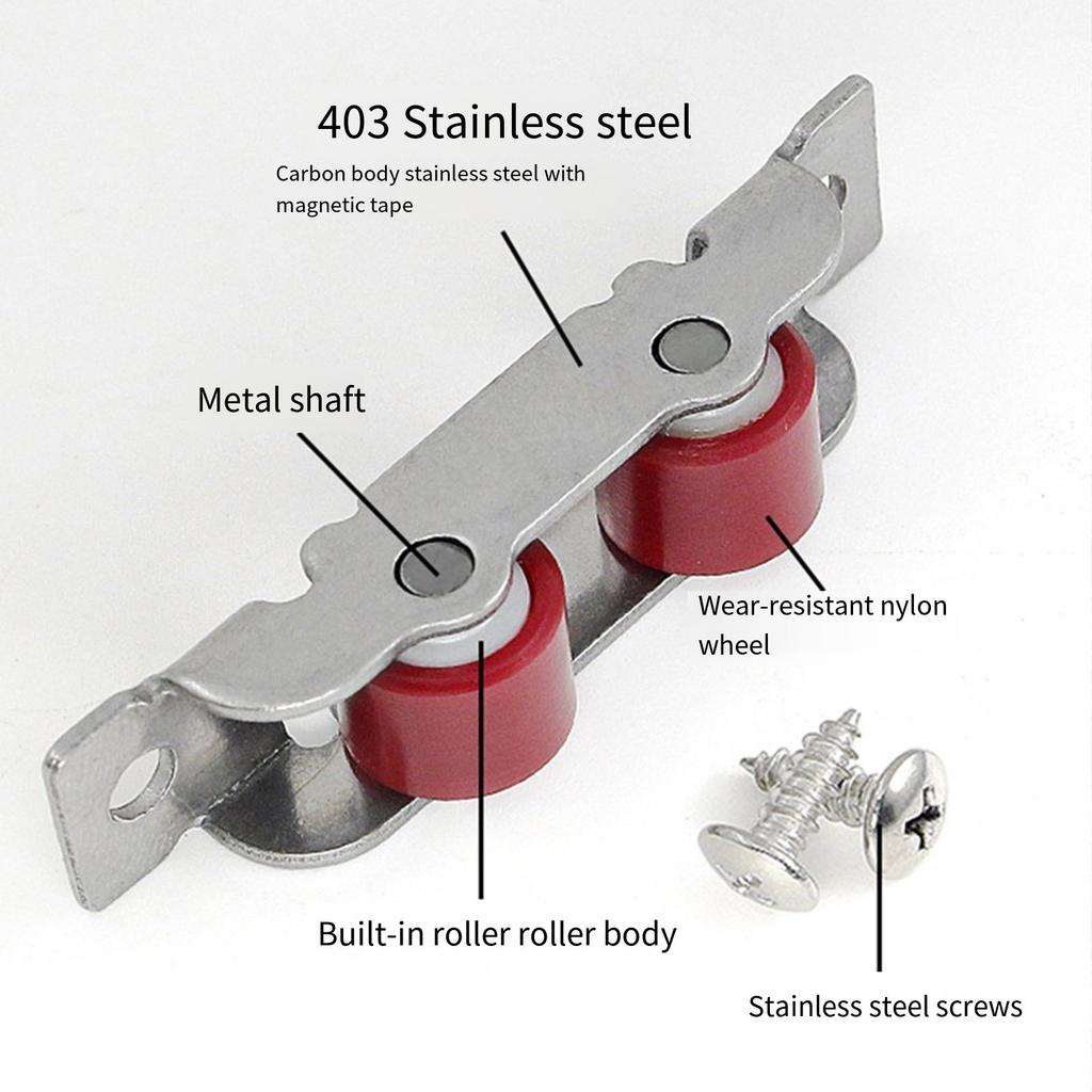 4Pcs Push Pull Window Pulley with Screws Sliding Window Door Roller Double Wheel Glass Door Sliding Roller Door Hardware