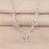 Rose Chalcedony Gemstone Silver Necklace, 925 Sterling Silver Handmade Necklace, Wedding Necklace, Elegant Bridal Necklace RN-2-20