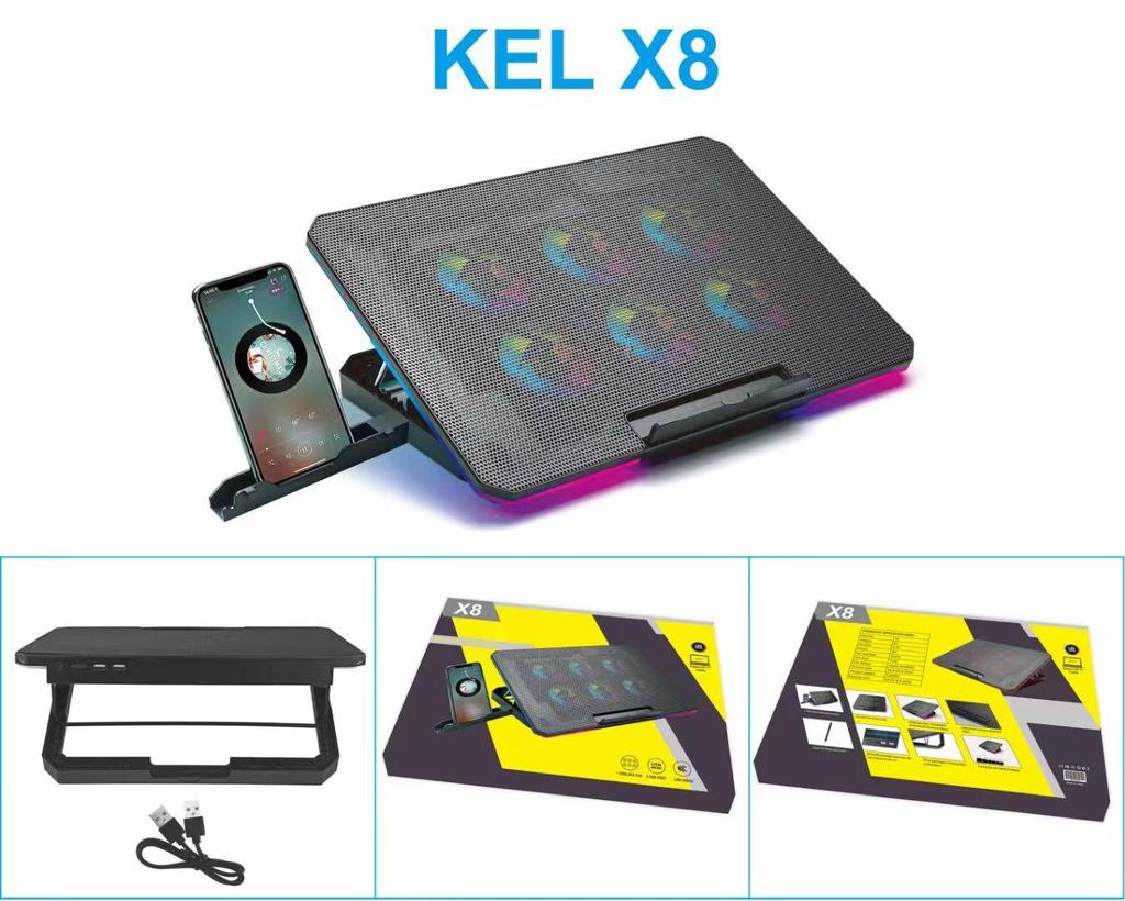 Adjustable Speed Laptop Cooling Pad for 13", 14", 15.6" Laptops with Radiator and Fan Base