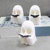 Yousheng Halloween Ghost Reading Night Light Plastic Black Screaming Ghost Statue Jointed Pumpkin Collectible Figure for Halloween Desk Shelf Home