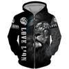 Spring Autumn Men's Zipper Hoodie Sweatshirts 3D Animal Lion Beast Printing Hooded Pullover Fashion Jacket Casual Sportswear