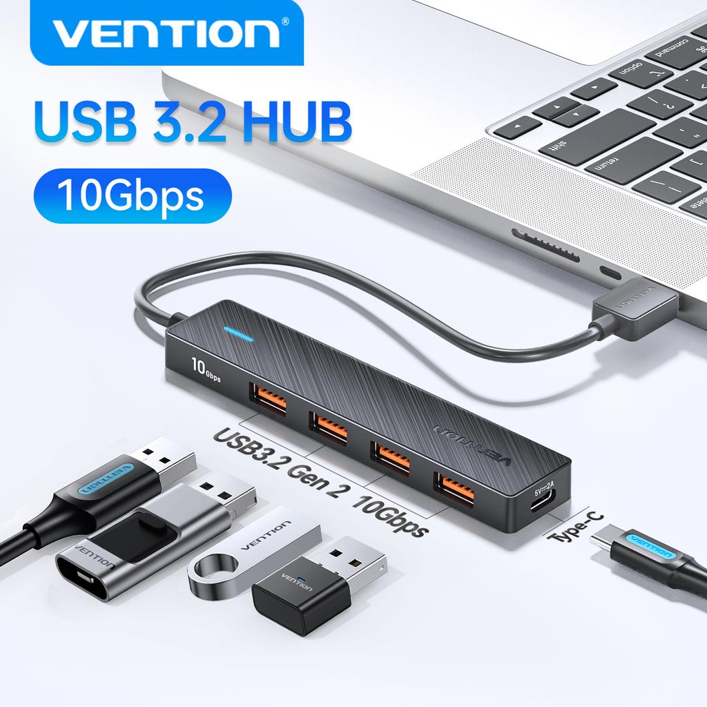 Vention USB 3.2 Gen2 ХАБ 5 портов Разветвитель 10 Гбит/с USB A Тип C ХАБ Многопортовый адаптер для MacBook iPad Ноутбука Расширение ПК Настольный