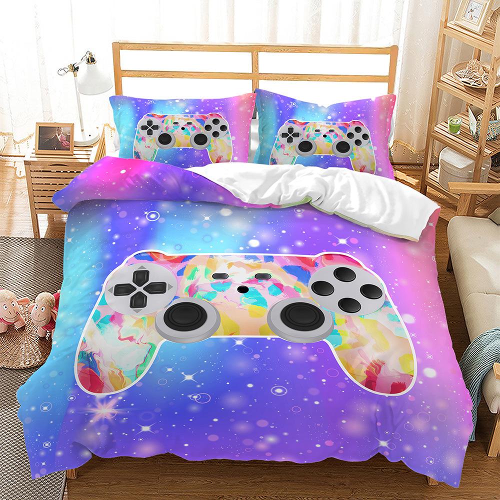 Gamepad Series Bed Three-Piece Quilt Cover 3D Digital Printing Kit Four-Piece Set