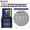 MECHANIC 11-в-1 трафарет UFO BGA Reballing для IPhone X-17PM Высокотемпературная стальная сетка Набор инструментов для ремонта телефонов