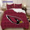 Arizona Cardinals Pattern Bedding Quilt Set Quilt Cover Pillowcase Home Decoration Birthday Gift (1 * duvet cover + 2 * pillowcase, without core)