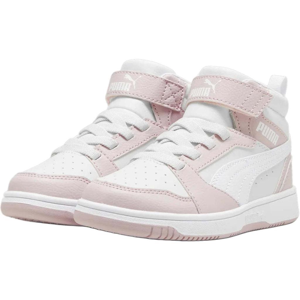 Puma Rebound V6 Fashion Comfortable Versatile Mid-Top Kids Sneakers Kids Sneakers White Pink 393832-20