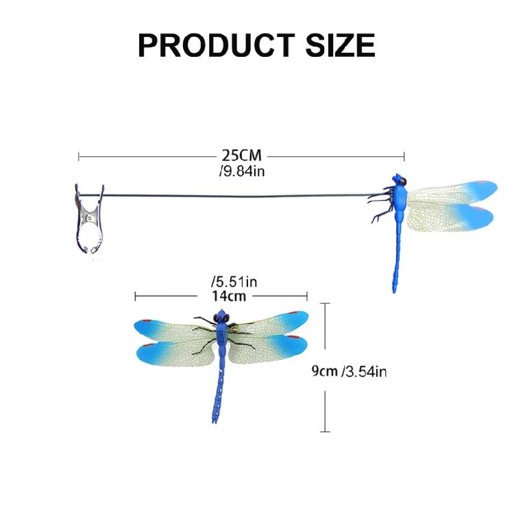 Weatherproof Long Lastingly Dragonflies Stakes Suitable For Flower Beds Detachable Clips Weatherproof PVC Craftsmanship