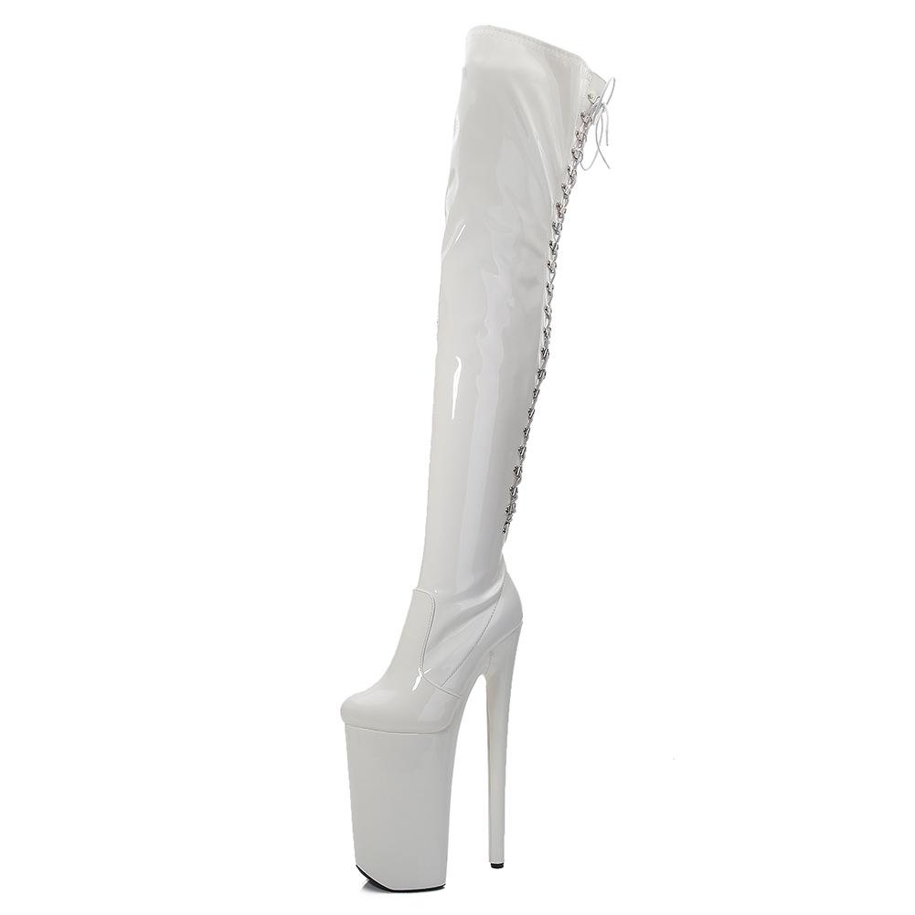 Женские сапоги на каблуке 26 см, обувь для танцев на пилоне, сапоги выше колена, зимние сапоги Superstar, клубная обувь