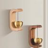 Wireless Doorbell Wind Chime Magnetic Shopkeepers Bell Wood for Refrigerator Room Porch Garden Backyard Restaurant Home Garden