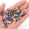 10pcs/Bag 6/8mm Cute Enamel Evil Eye Beads Alloy Charm Pendant For DIY Jewelry Necklace Making