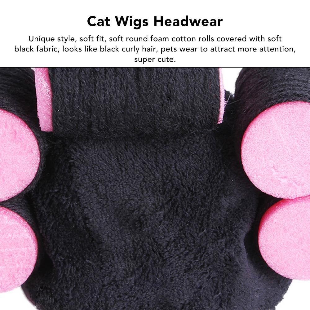 Breathable Cat Curly Hair Costume Hat Soft Comfortable Pet Headwear Cat Wigs Hat Photoshoots