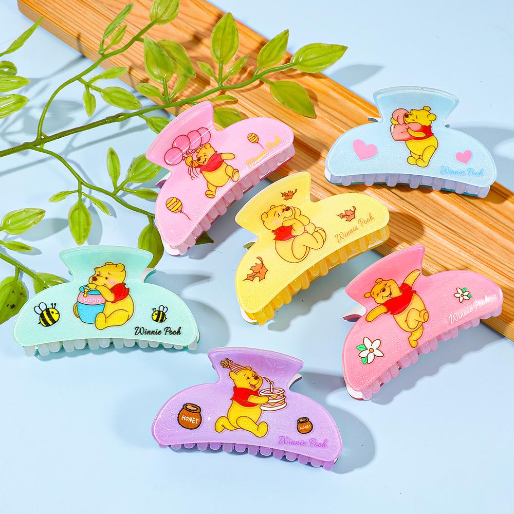 Winnie the Pooh Hair Claw Clips for Girls, Cute Pooh Bear Acrylic Hair Clips, Cartoon Hair Clamps