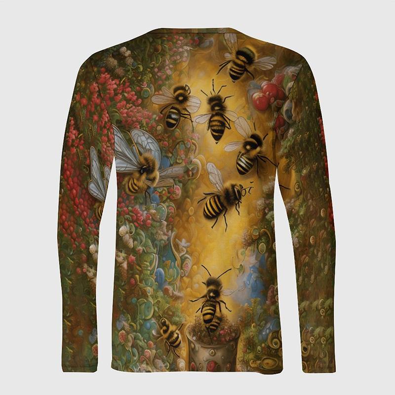 Милая сотовая пчела 3D принт с длинным рукавом футболка для мужчин и женщин одежда повседневная мода уличная спортивная дышащая футболка топы для мужчин