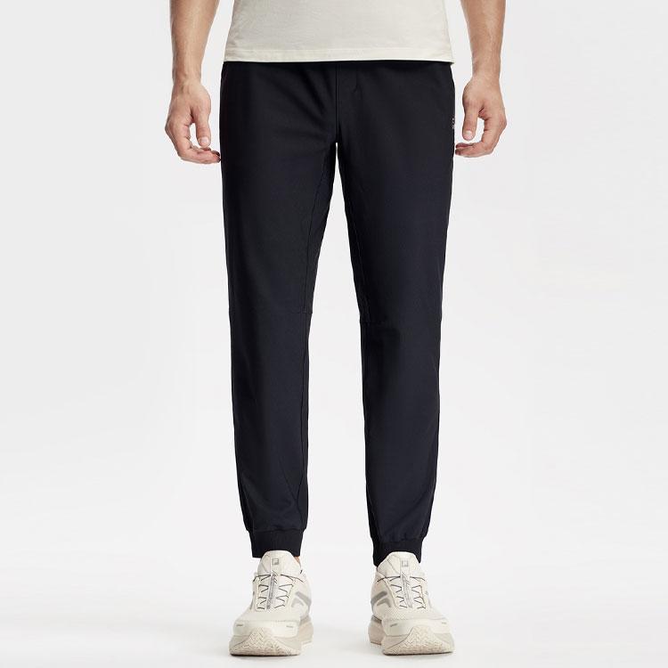 Fila Однотонные джоггеры с прямыми штанинами и средней посадкой, мужские брюки, глубокий черный A11M411612F-BK