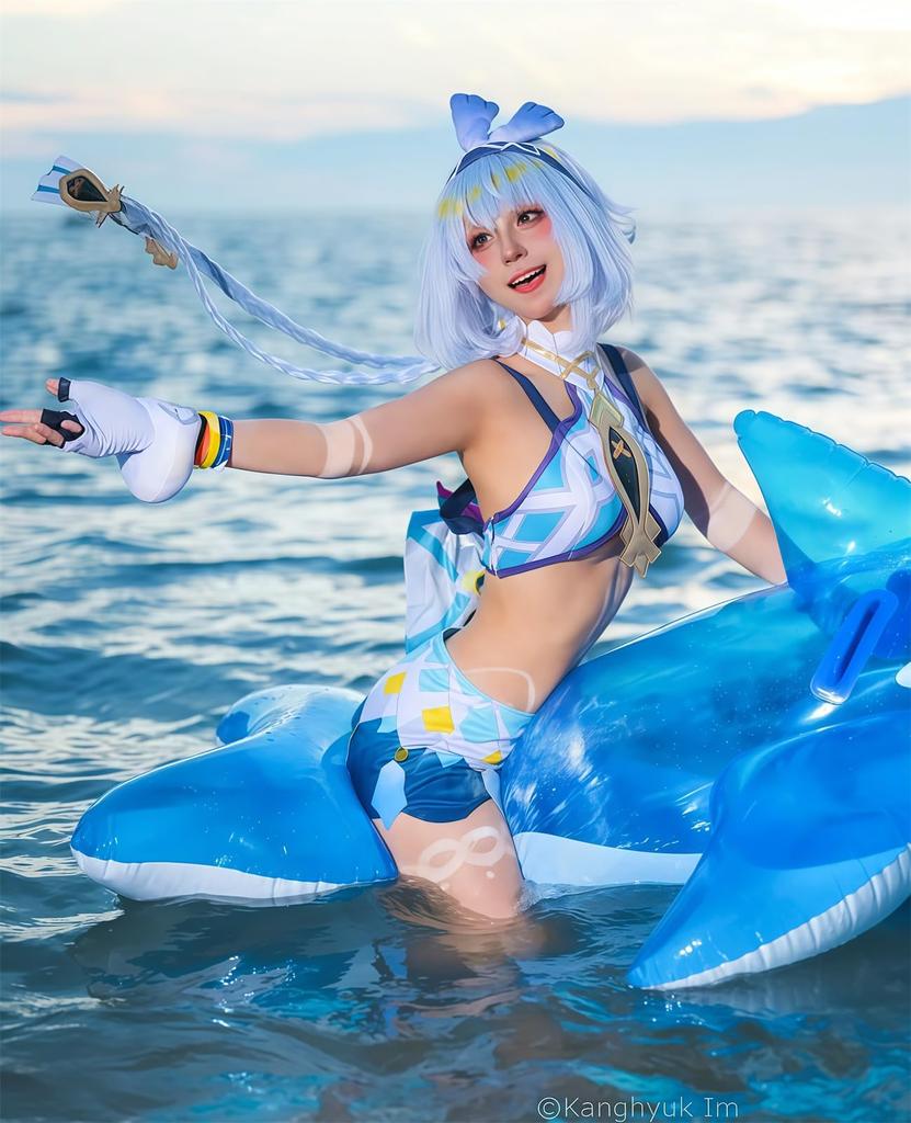 Genshin Impact Cosplay Muarani Cosplay Costume Muarani Muarani Genshin Impact Zabuzabu Wave Chaser [NOKIJP] (Muarani, XXL)