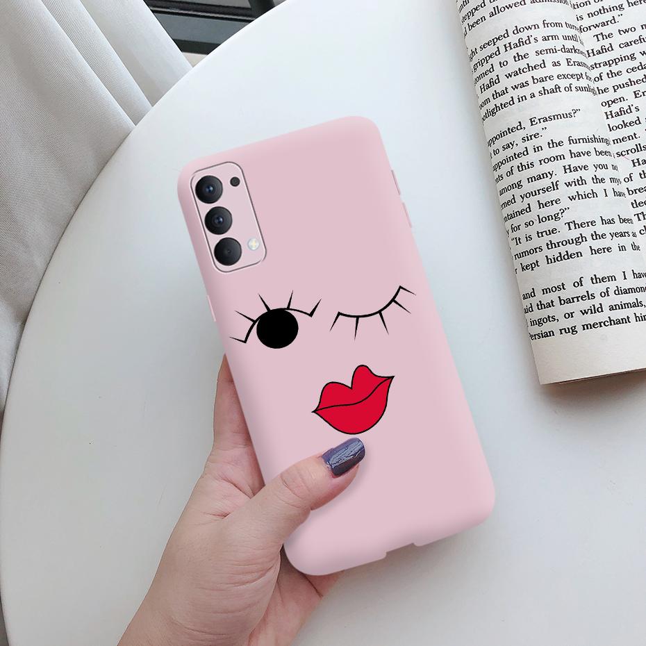 Чехол для OPPO Reno 4 pro 5G Милый Расписной Ударопрочный Матовый Мягкий ТПУ Задняя Крышка Телефона Для OPPO Reno 4 Reno4 Pro 5G 4G бампер Чехол