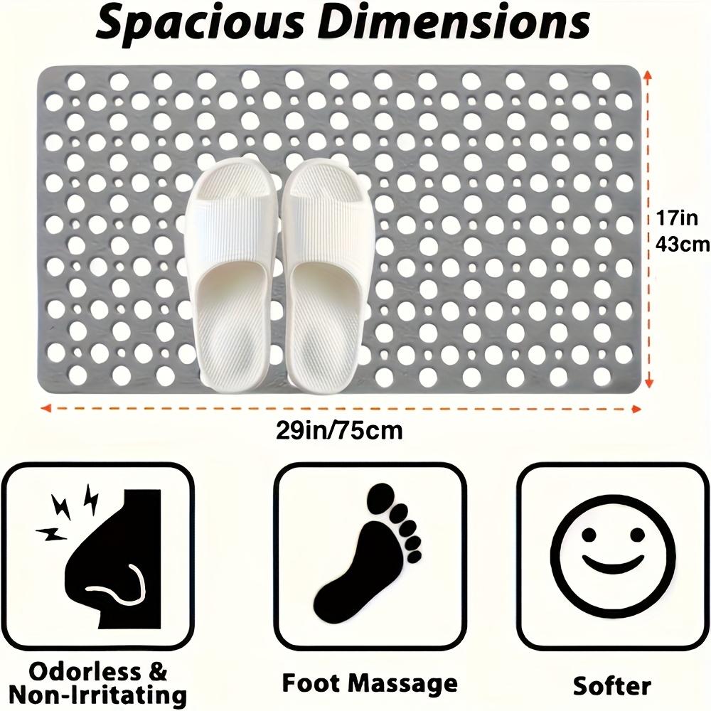 Нескользящий коврик для ванной с присосками, быстросохнущая накладка для душа с круглыми отверстиями, массажные кольца, идеально подходит для ванных комнат дома и в отелях