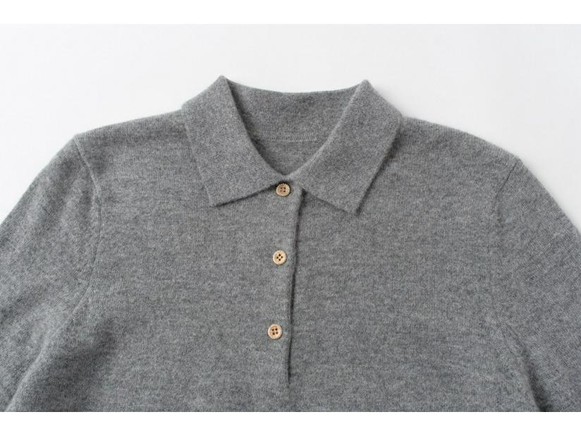 Женский свитер большого размера из 100% чистого кашемира свободного кроя, теплый, с воротником поло