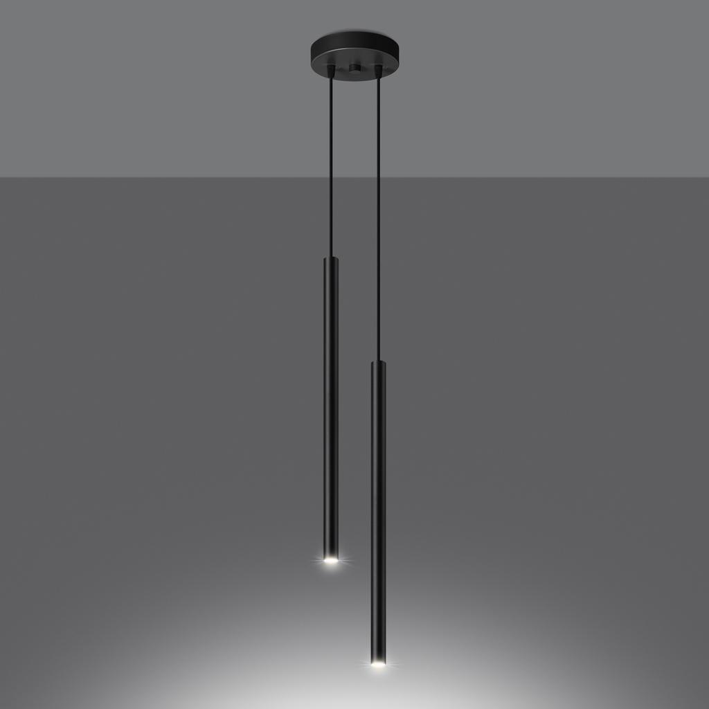 Lampa Wisząca Pastelo 2 G9 Czarny Sollux Sl.1304