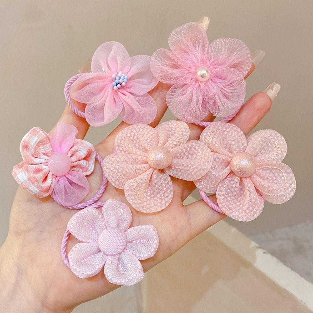 10 шт./набор сетчатых цветов держатель для хвостика красочные резинки для волос милые детские резинки для волос