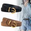 Trendy Pin Buckle Waistband Casual Business Waist Strap Women Suede Leather Belt