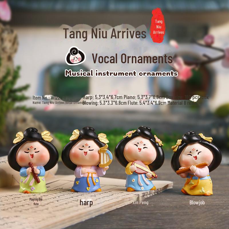 Креативный держатель для телефона в стиле династии Тан: Изысканный орнамент из смолы